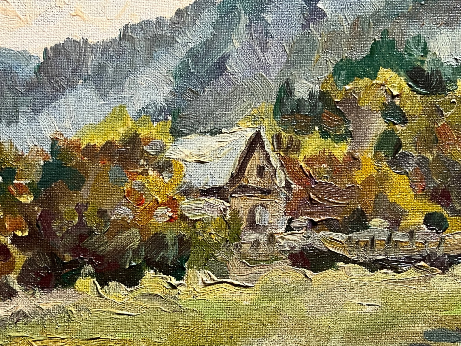 Oil painting with farme village in the Carpathians K. Leonid - 8