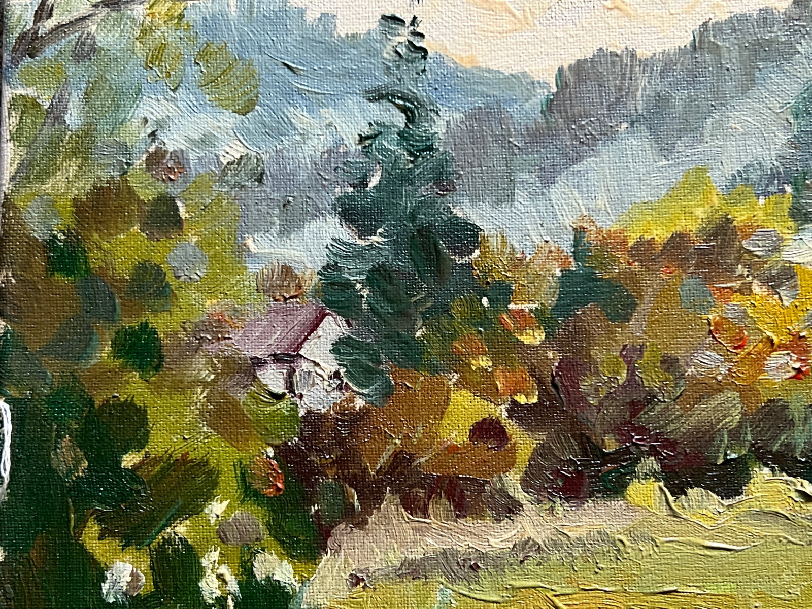 Oil painting with farme village in the Carpathians K. Leonid - 9