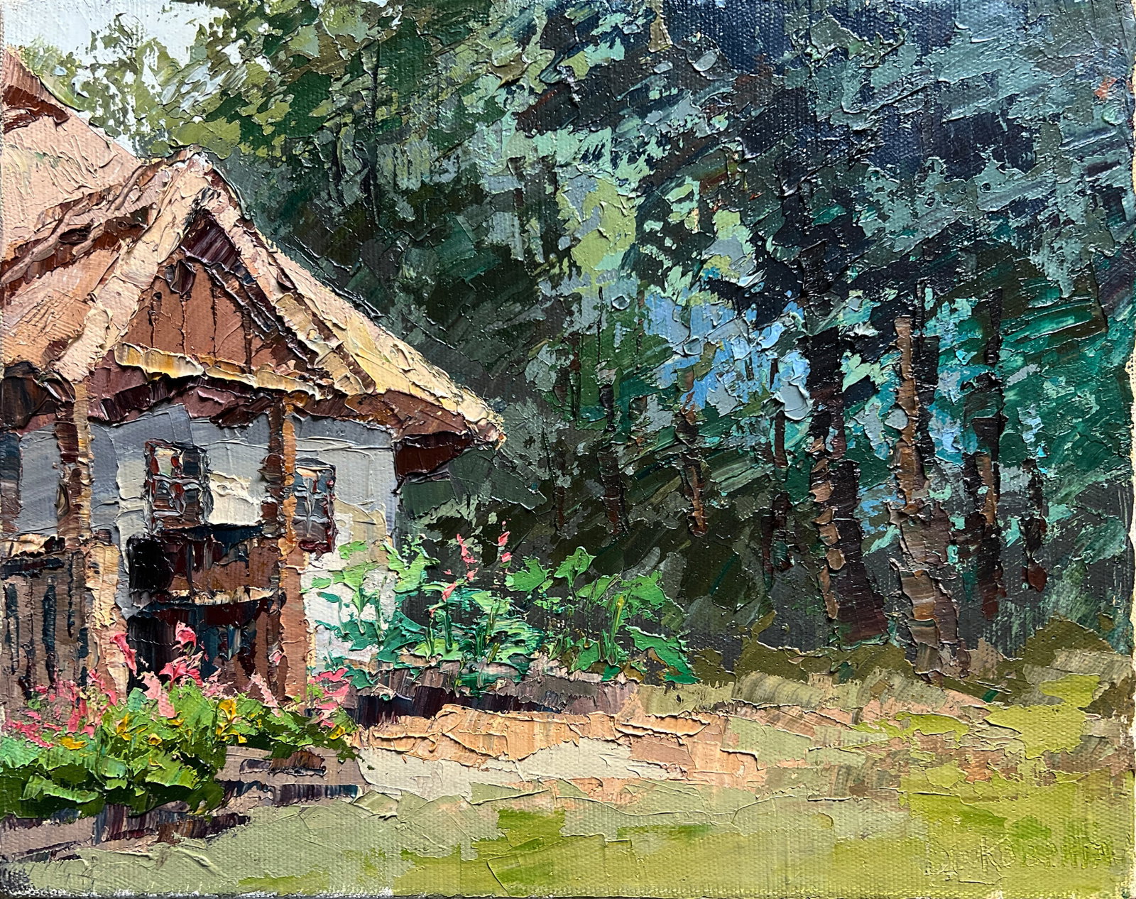 Oil painting with farme Taras's room K. Leonid: Title: Oil painting with farme Taras's room K. Leonid Description: 575KK Painter: K. Leonid Size: 40x50 cm/ 15.74x19.68 inches Components: oil, canvas Original painting CONDITION: exellent ERA:2020 AR