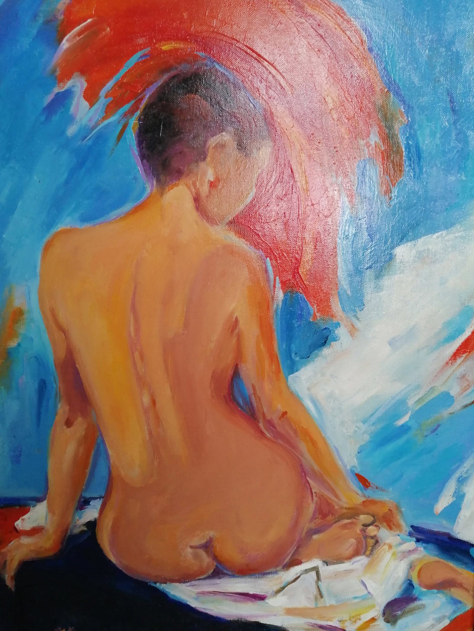 Oil painting Naked in red Vadim Os'onov - 2
