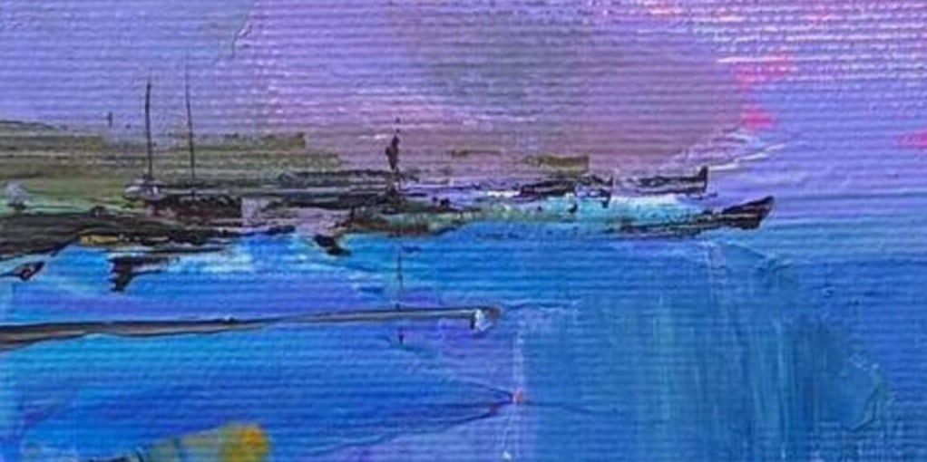 Acrylic painting Morning over the pond Igor Kutsenko - 2