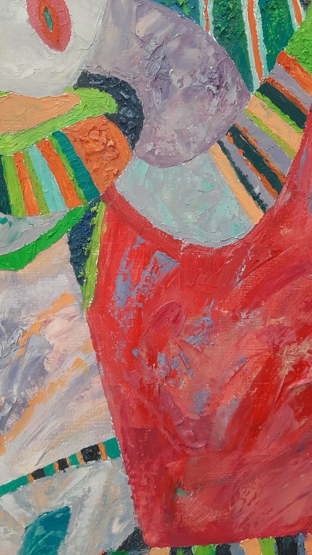 Abstract Oil painting Red and green Tetyana Shulyak - 3