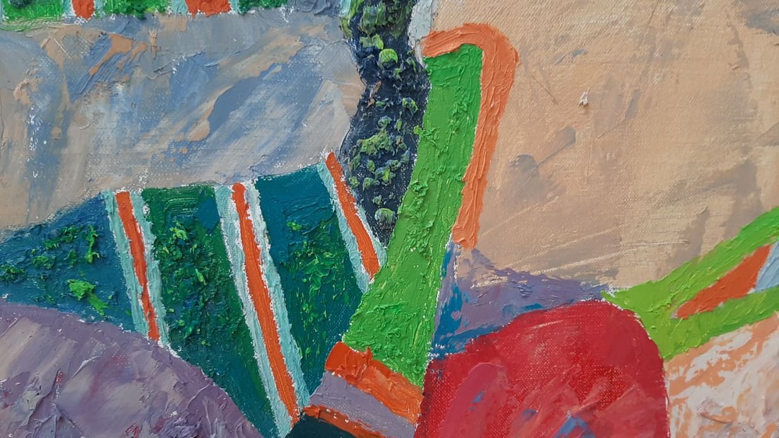 Abstract Oil painting Red and green Tetyana Shulyak - 4