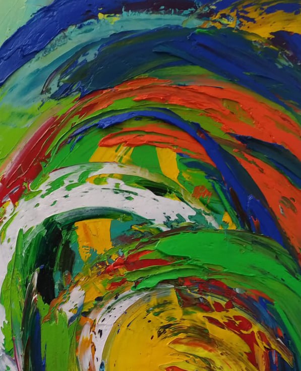 Abstract Oil painting center of the universe Nina L - 3