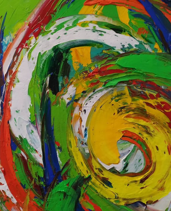 Abstract Oil painting center of the universe Nina L - 6