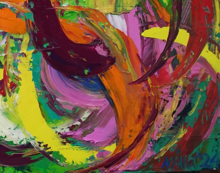 Abstract Oil painting SURF Nina L - 8