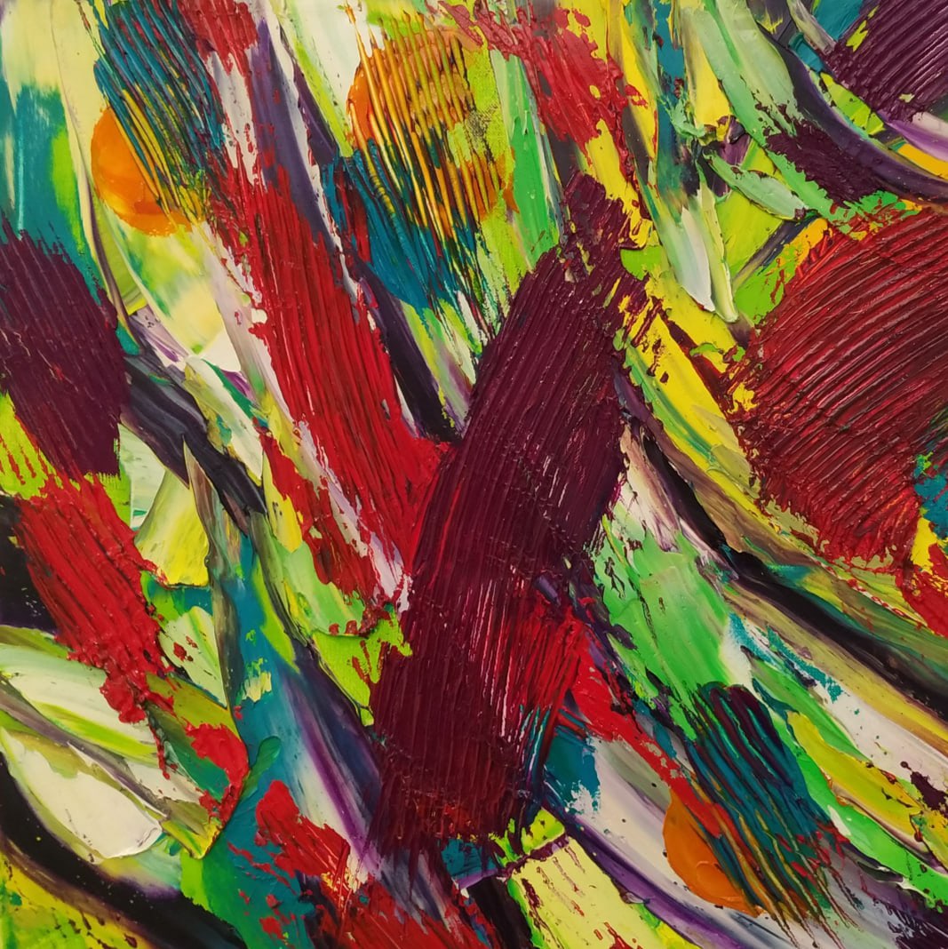 Abstract Oil painting Flight Nina L - 7