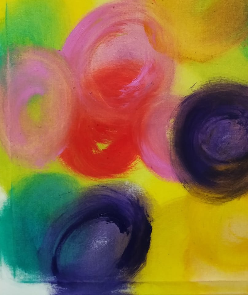 Abstract Oil painting Colored dreams Nina L - 4