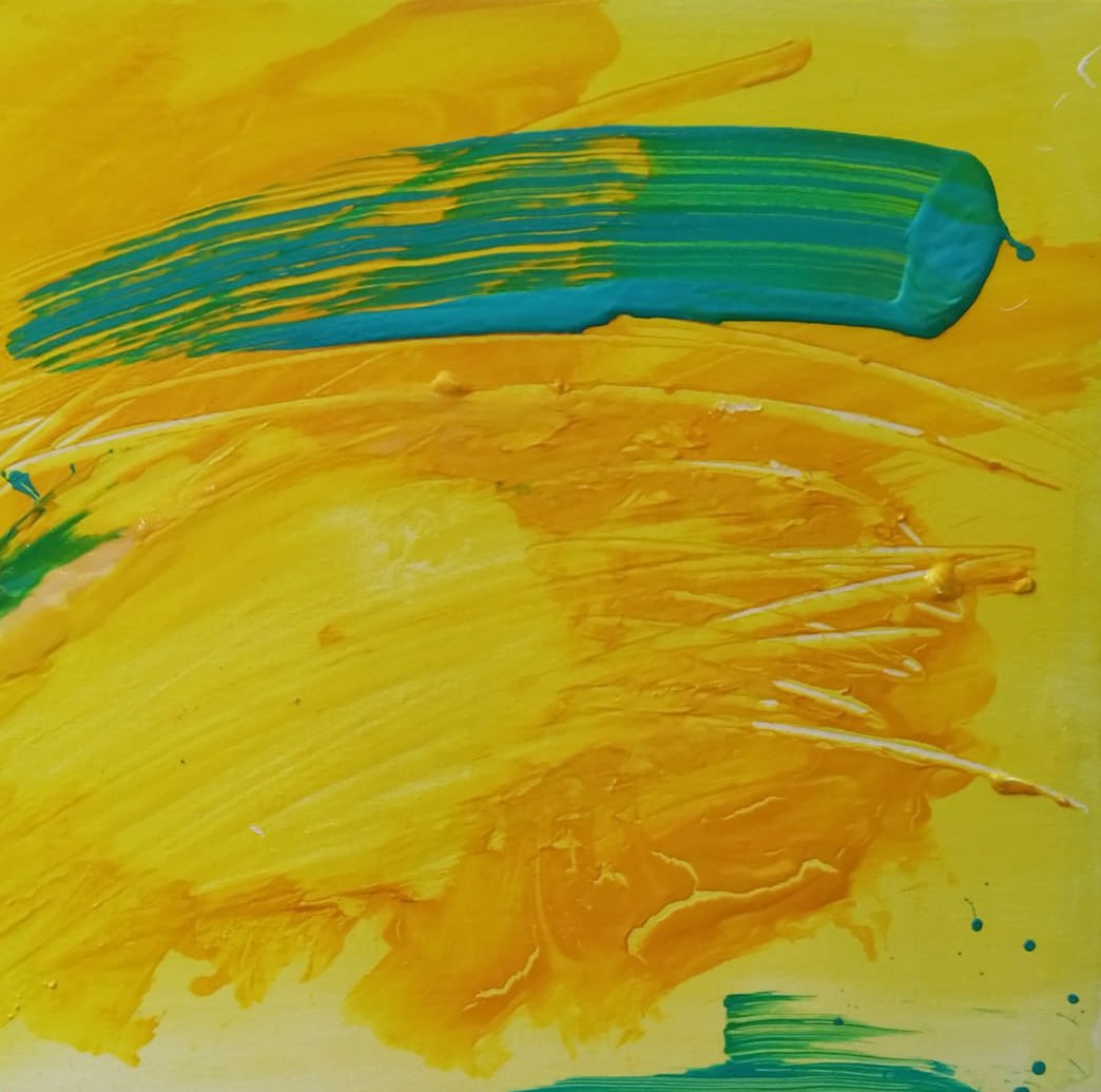 Abstract Oil painting Yellow Nina L - 3