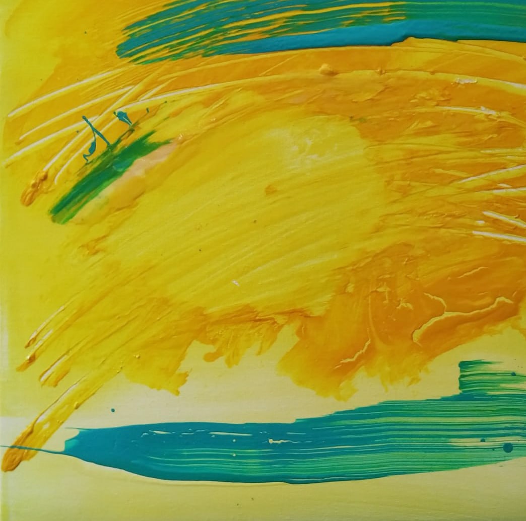 Abstract Oil painting Yellow Nina L - 4