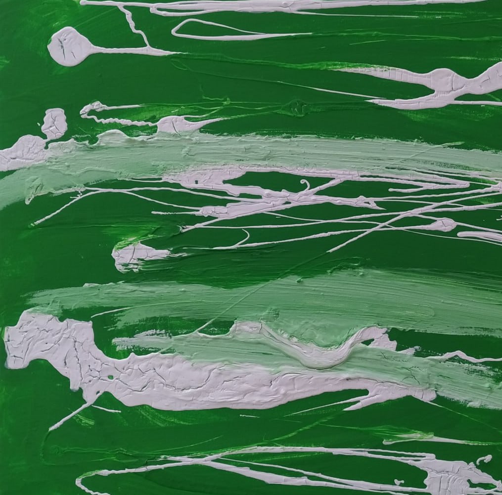 Abstract Oil painting Green Nina L - 7