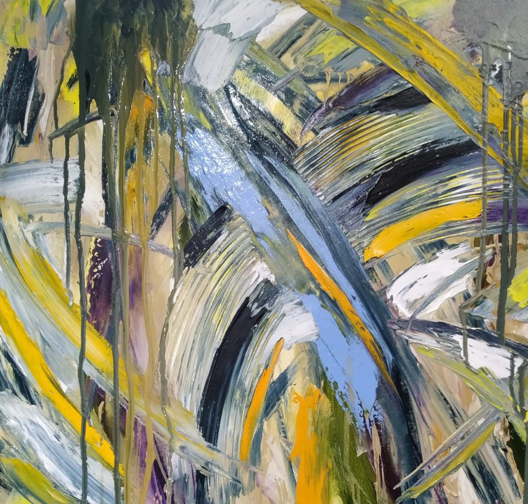 Abstract Oil painting Rain Nina L - 2