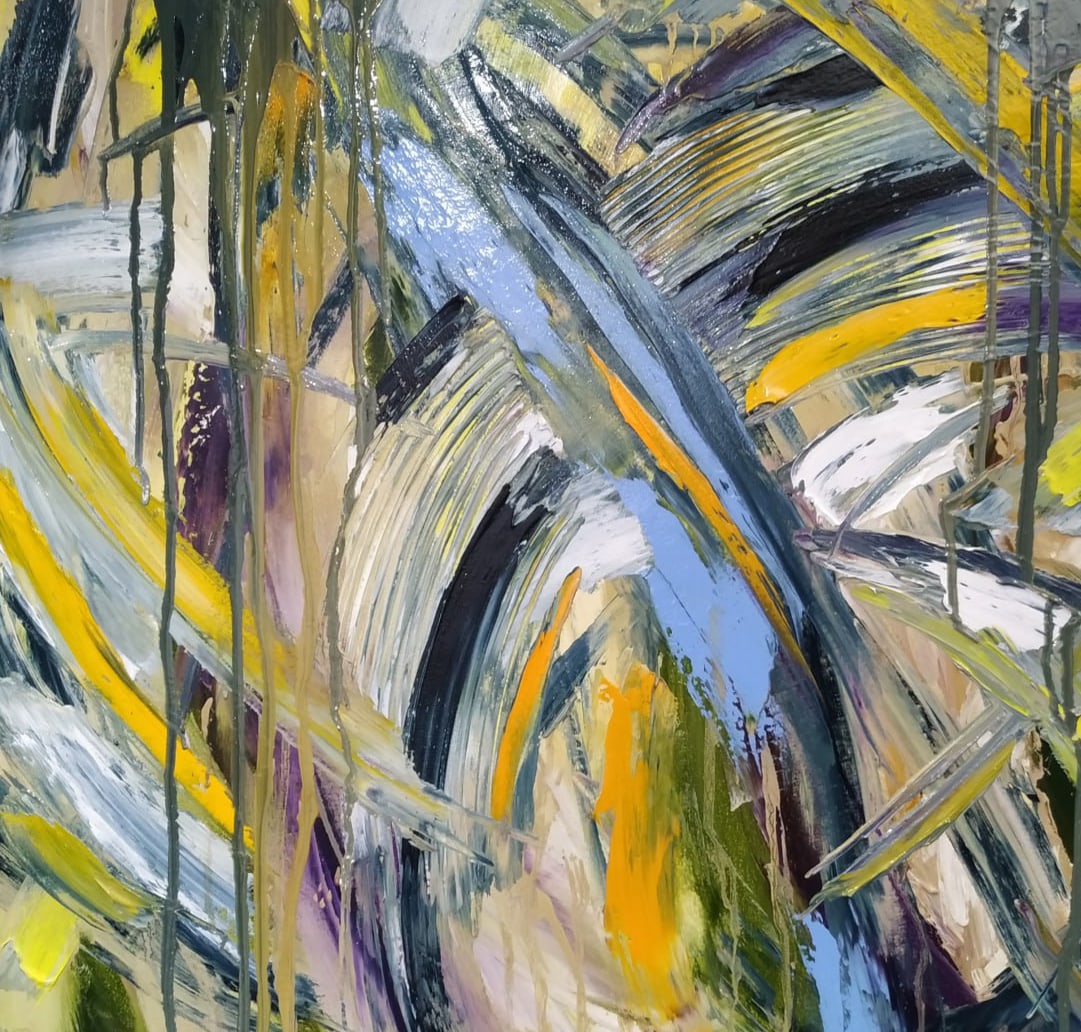 Abstract Oil painting Rain Nina L - 7