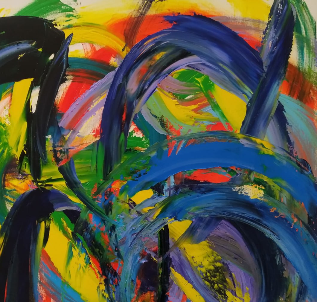 Abstract Oil painting Flight Nina L - 3