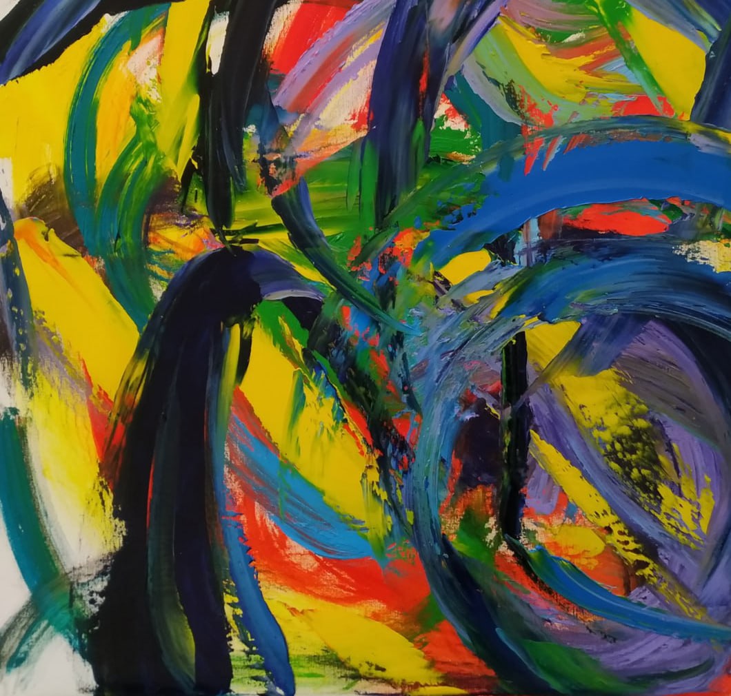 Abstract Oil painting Flight Nina L - 4