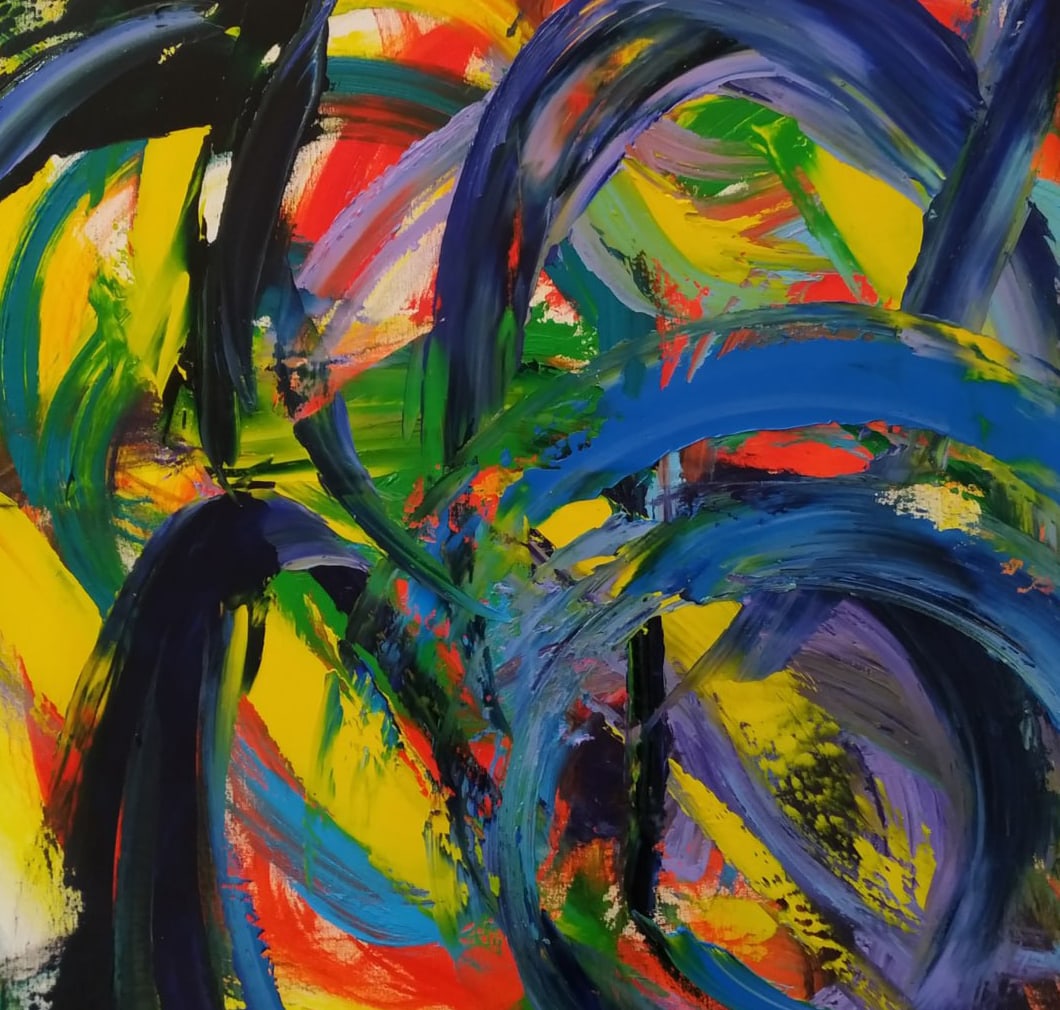 Abstract Oil painting Flight Nina L - 6