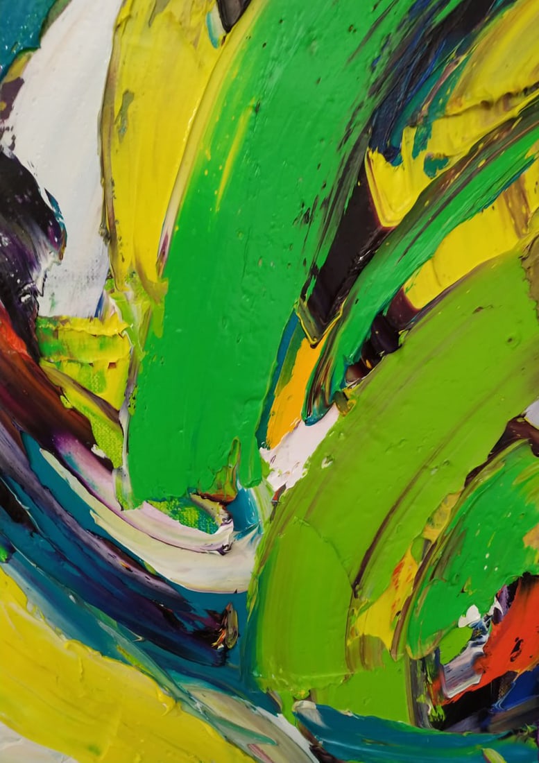 Abstract Oil painting Flow Nina L - 3