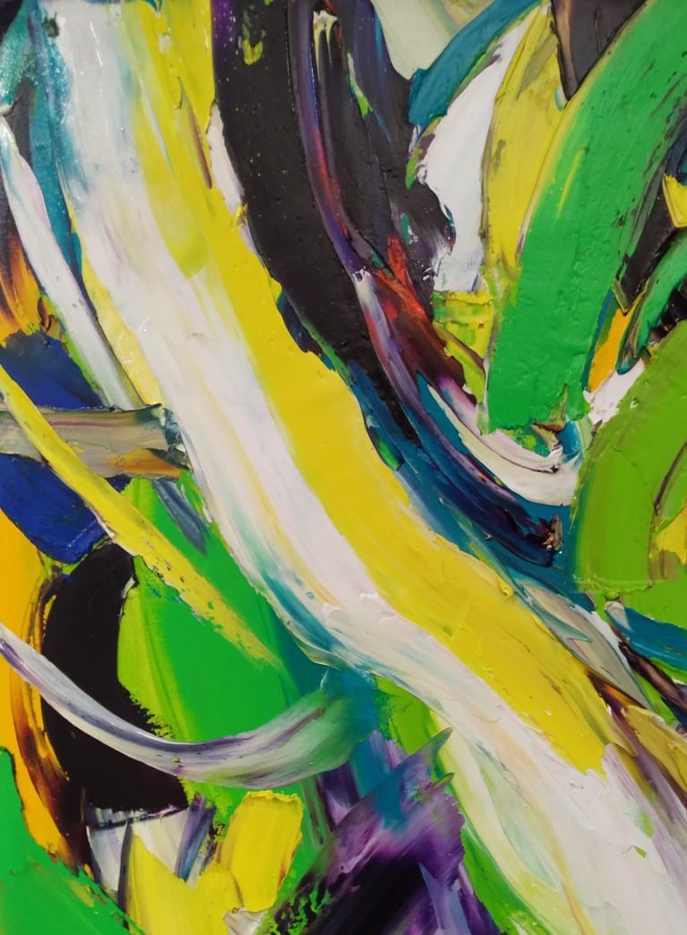Abstract Oil painting Flow Nina L - 6