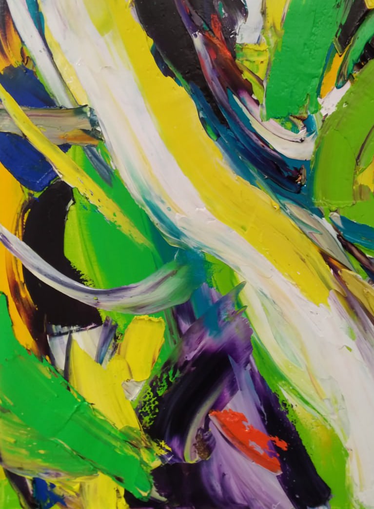 Abstract Oil painting Flow Nina L - 8