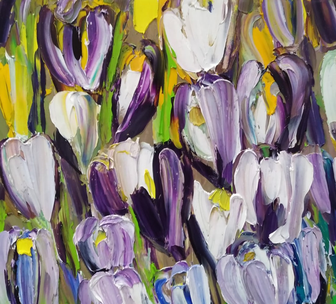 Oil painting Crocuses Nina L - 2