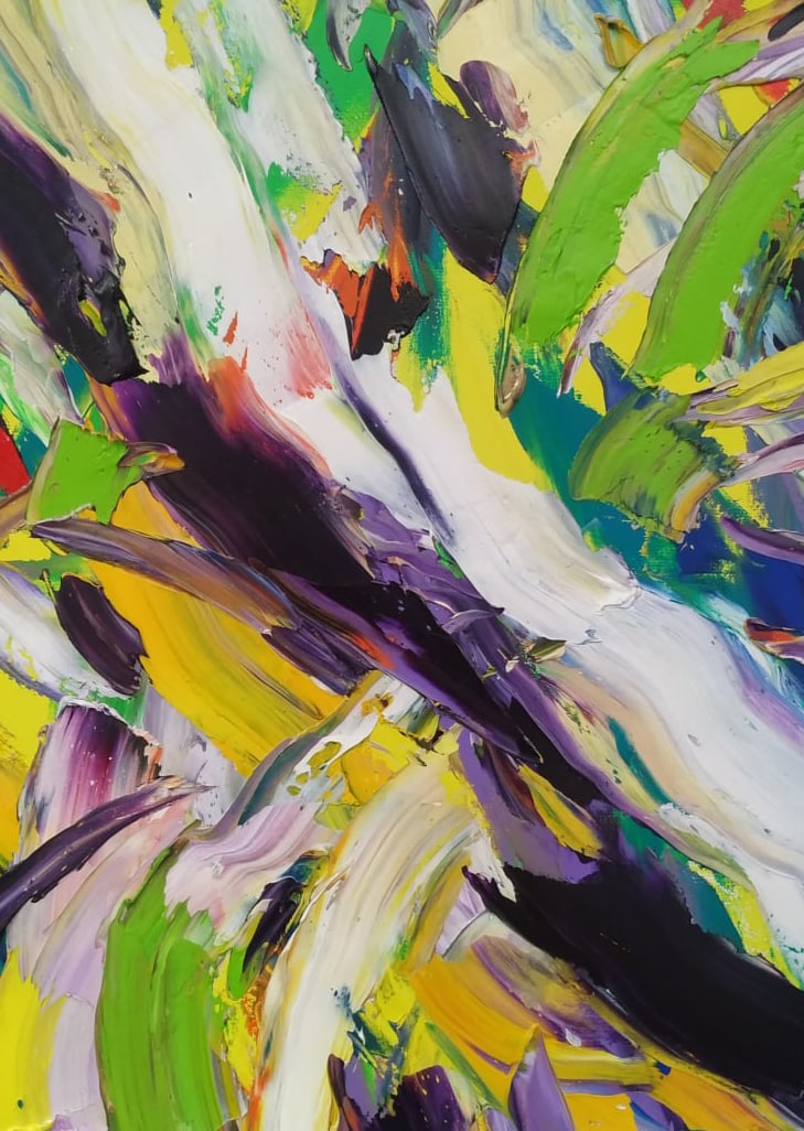 Abstract Oil painting Flow Nina L - 6