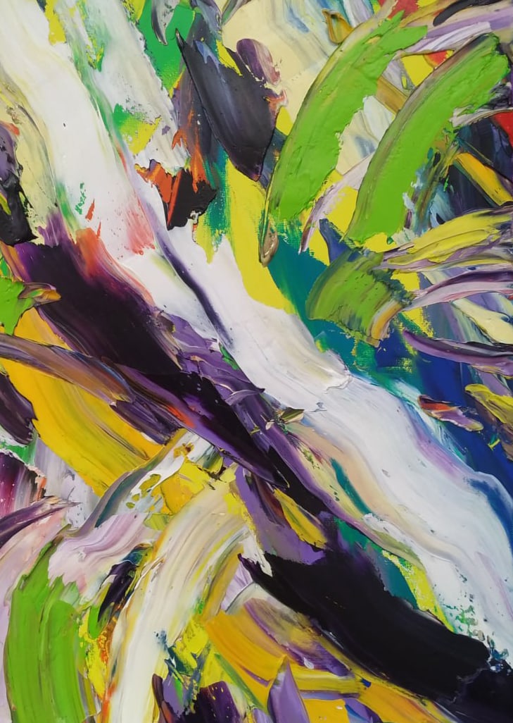 Abstract Oil painting Flow Nina L - 9