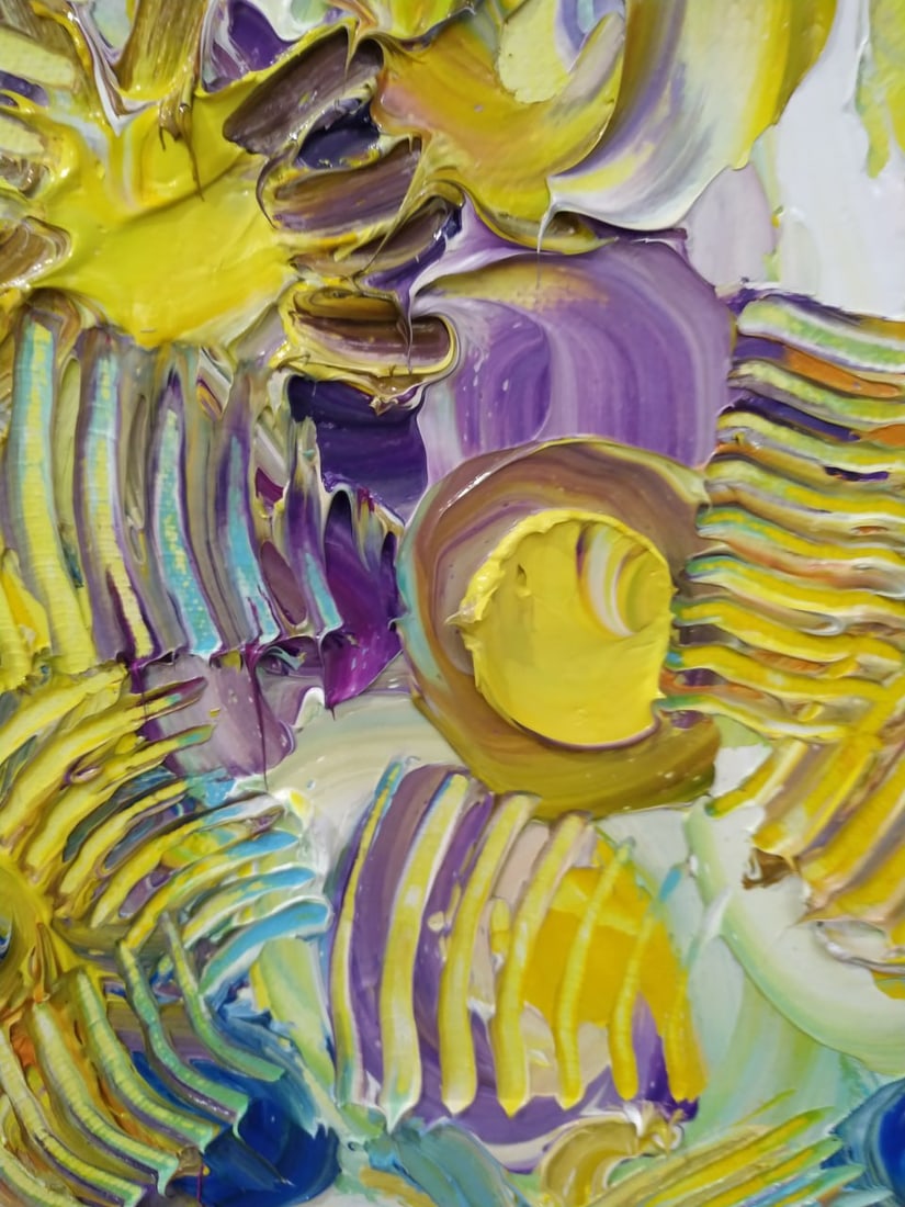 Abstract Oil painting medicinal flowers Nina L - 2