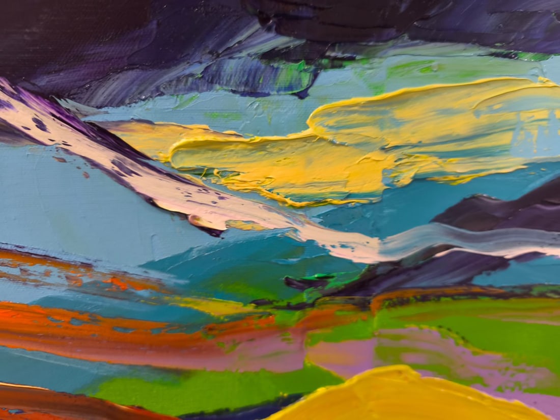 Abstract Oil painting Peaks Nina L - 2