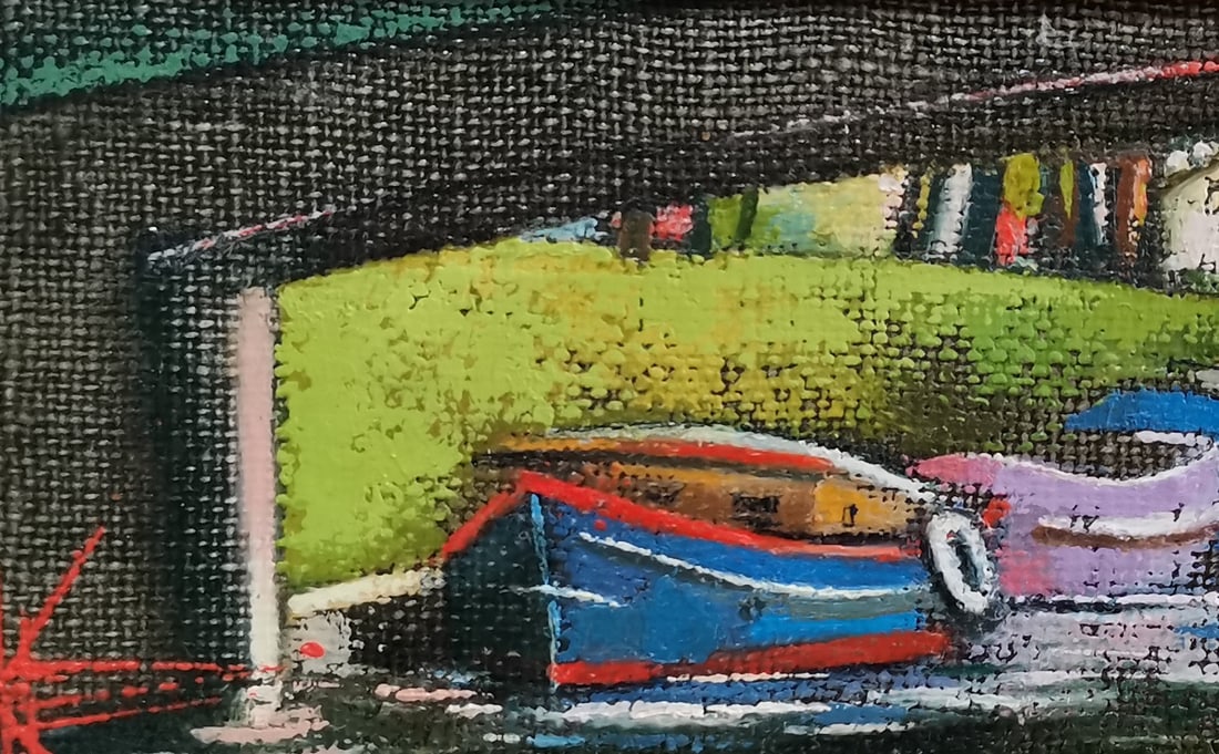 Abstract Oil painting St. Petersburg boats Oksana Kyrylenko - 7