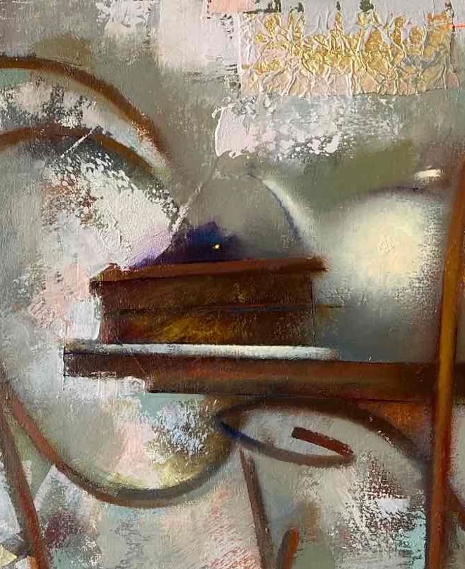Abstract Oil painting Sacher cake Oksana Kyrylenko - 2