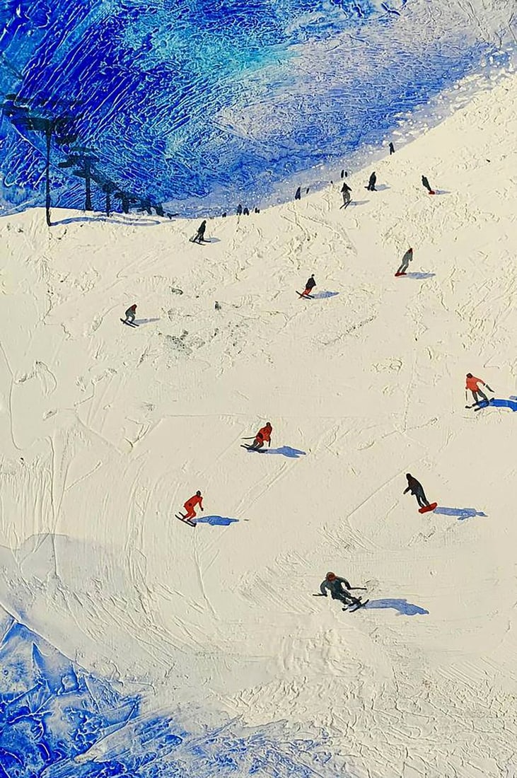 Watercolor painting Descent from Snow Mountain Olena Klimenko - 2