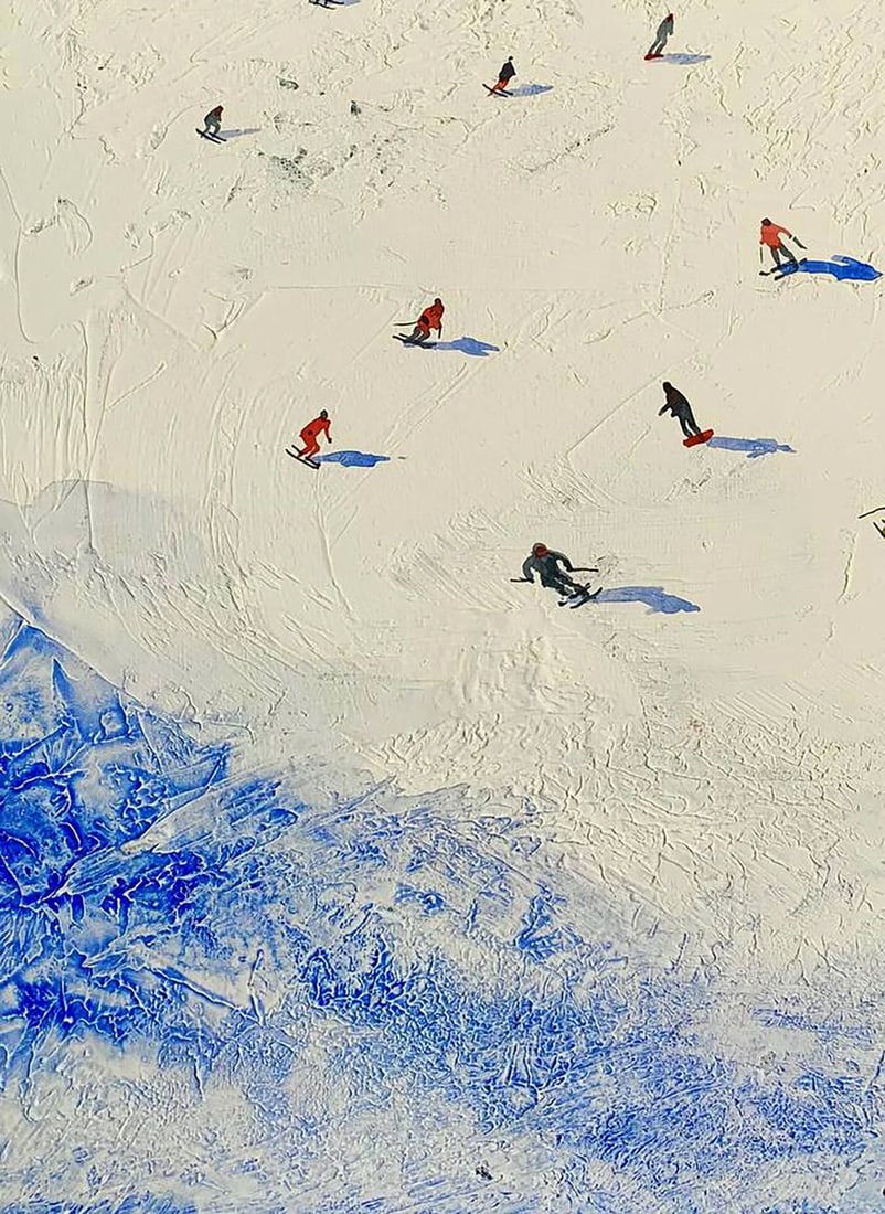 Watercolor painting Descent from Snow Mountain Olena Klimenko - 4