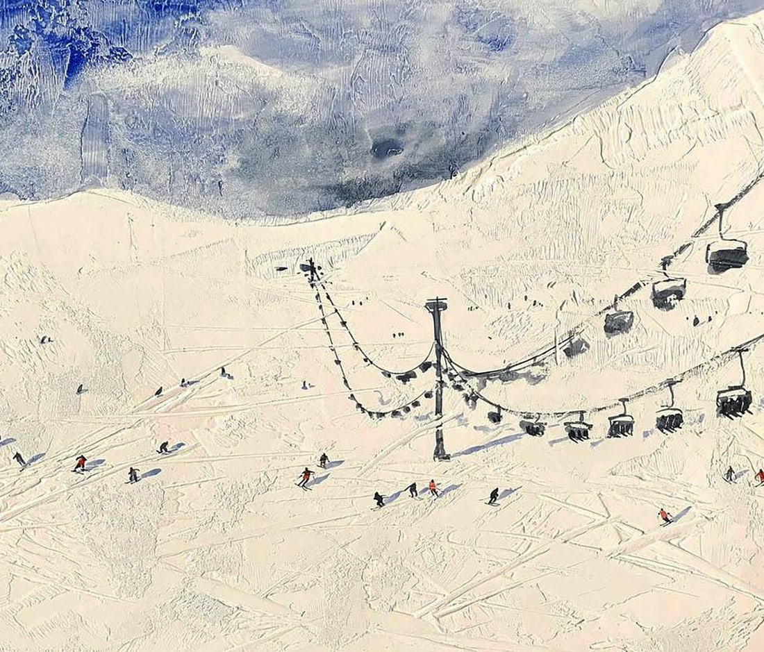 Watercolor painting In the Winter Mountains Olena Klimenko - 6
