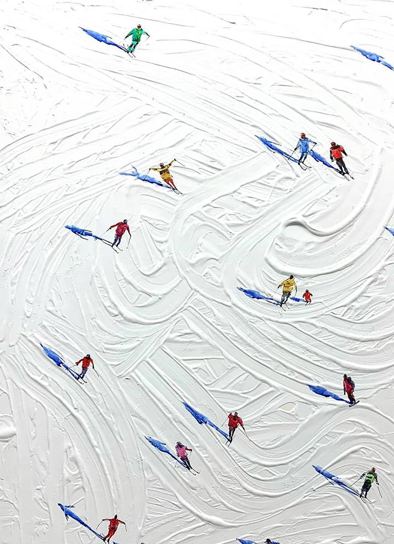 Watercolor painting Between Sky and Snow Olena Klimenko - 2