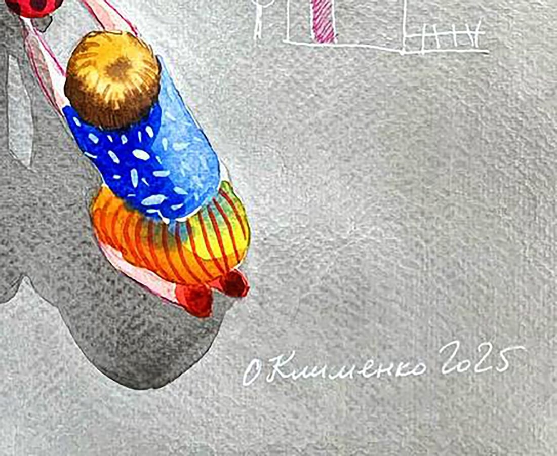 Watercolor painting Sunny Childhood Olena Klimenko - 6
