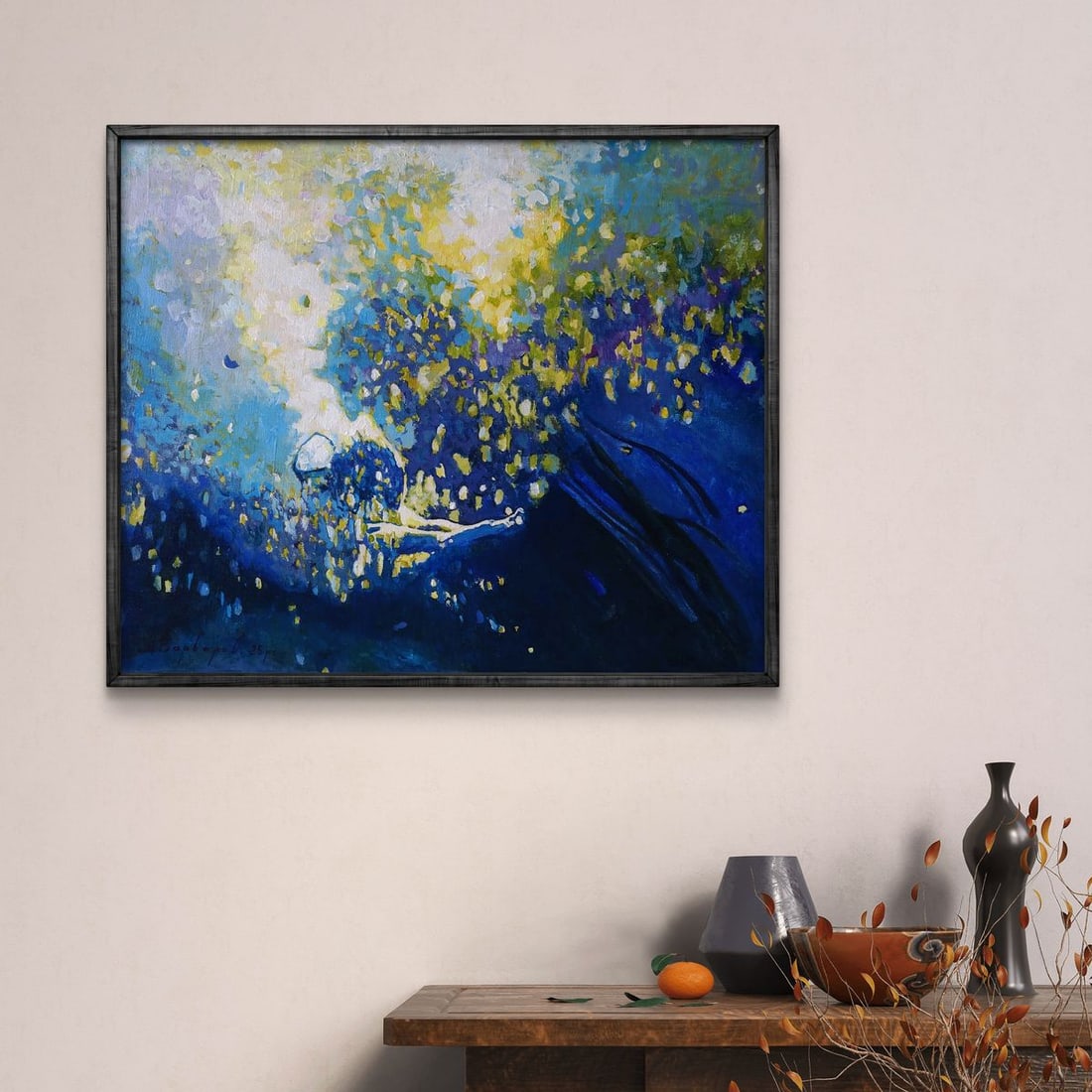 Acrylic painting Lone swimmer Anatoly Varvarov - 3