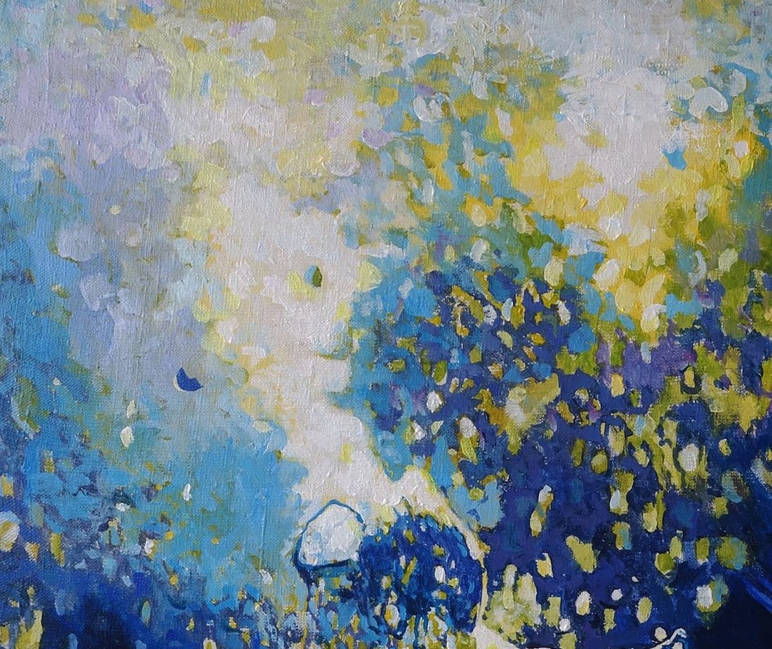 Acrylic painting Lone swimmer Anatoly Varvarov - 4