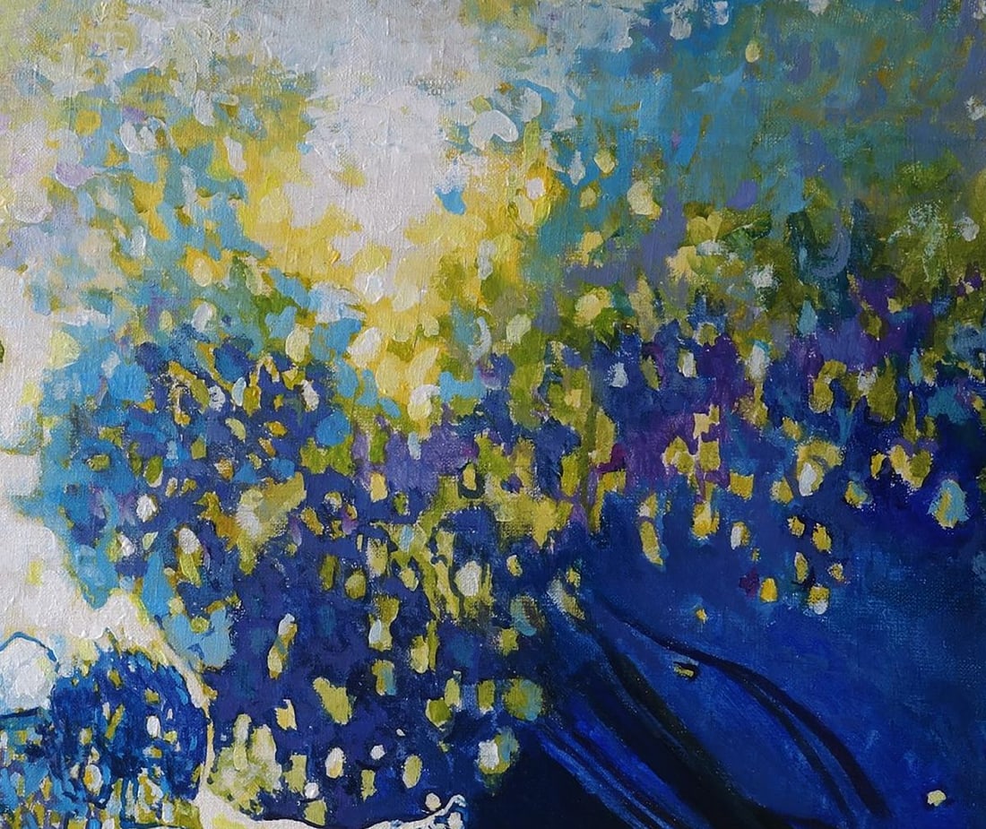 Acrylic painting Lone swimmer Anatoly Varvarov - 5