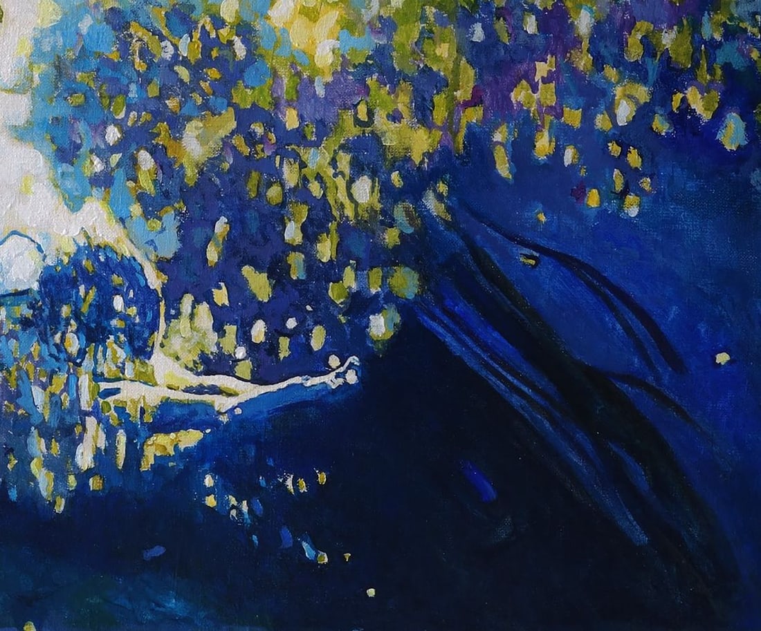 Acrylic painting Lone swimmer Anatoly Varvarov - 7