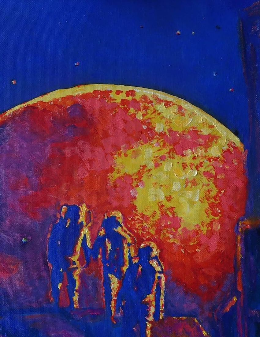 Oil painting Red ball in space Anatoly Varvarov - 5