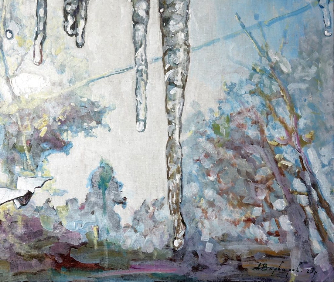 Oil painting Thawed Spring Anatoly Varvarov - 7
