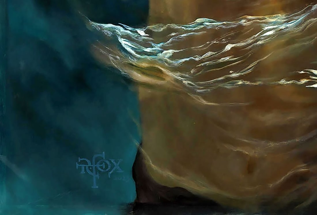 Oil painting Fighting Your Ego in the Water Richard Fox - 6