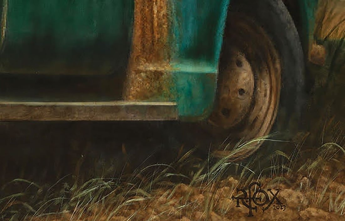 Oil painting A Wild Evening in the Car Richard Fox - 6