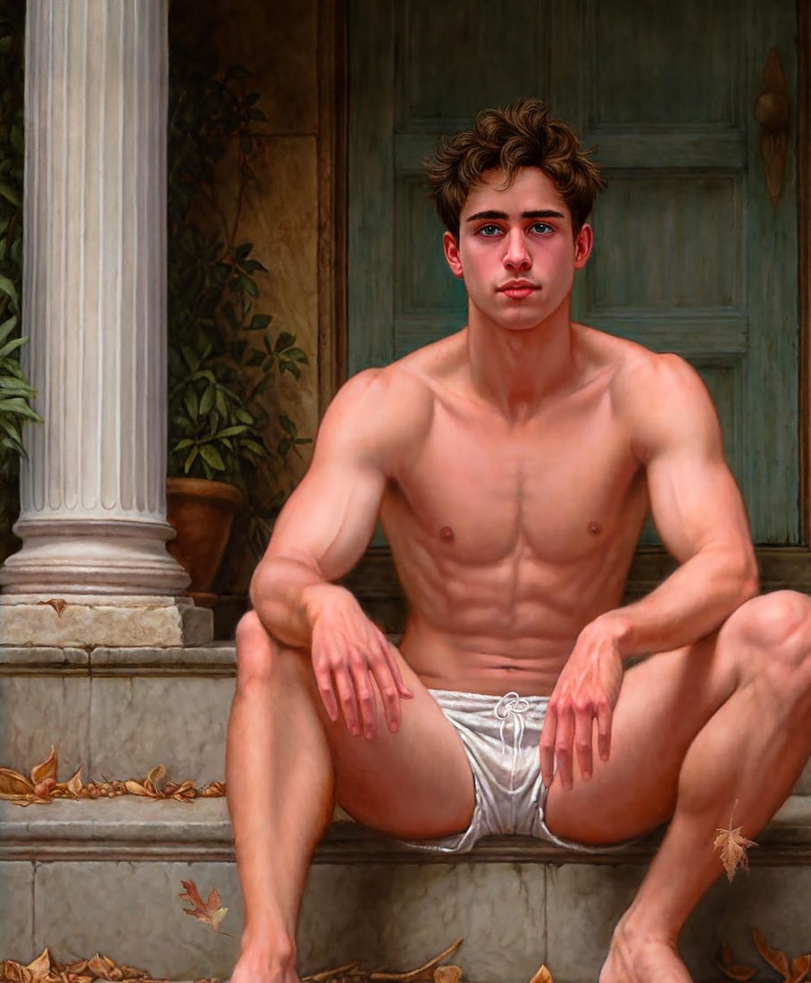 Oil painting A Fleeting Glance Richard Fox - 2
