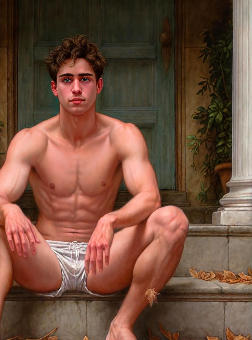 Oil painting A Fleeting Glance Richard Fox - 3