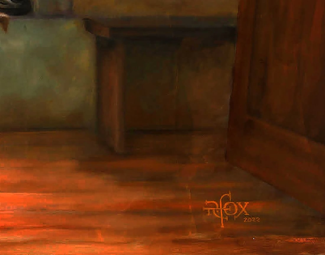 Oil painting Solitude in a Clean Room Richard Fox - 6