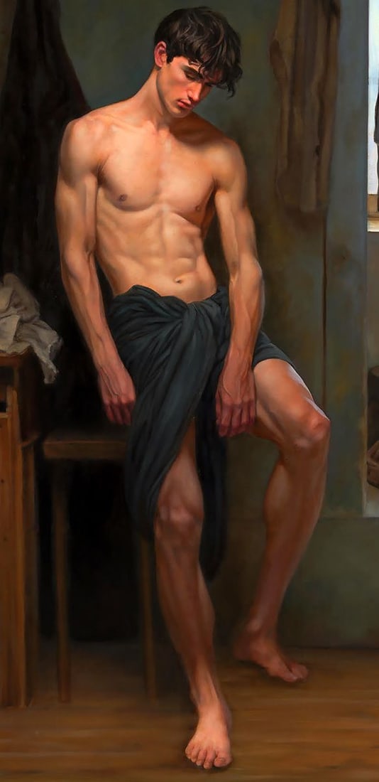 Oil painting Solitude in a Clean Room Richard Fox - 7