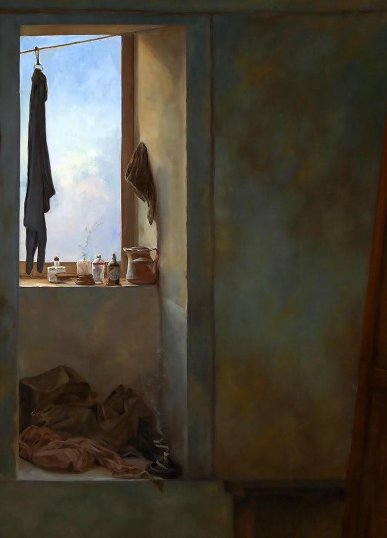 Oil painting Solitude in a Clean Room Richard Fox - 8