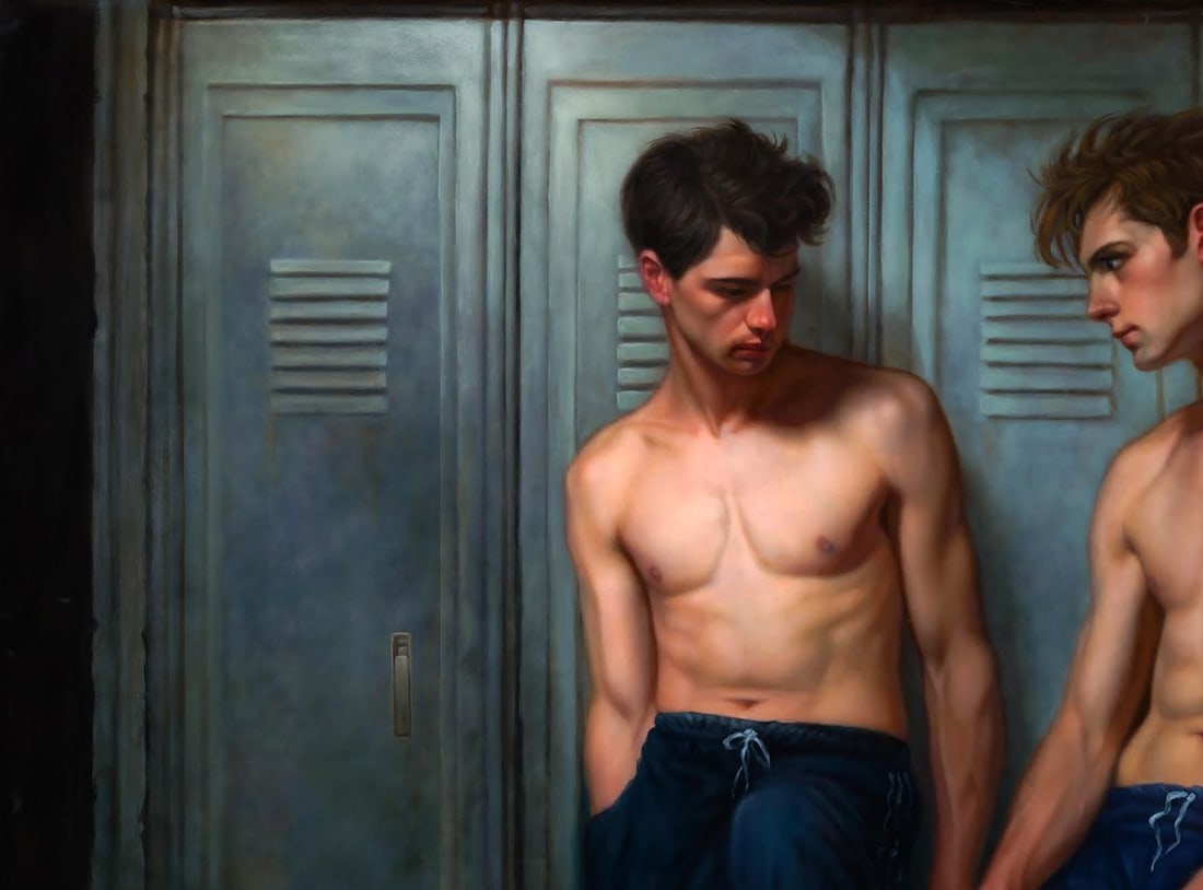 Oil painting Reserved in Communication Richard Fox - 2