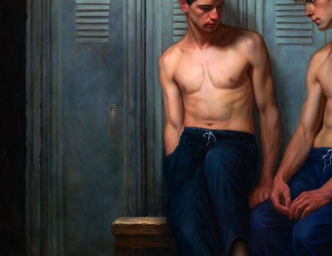 Oil painting Reserved in Communication Richard Fox - 4